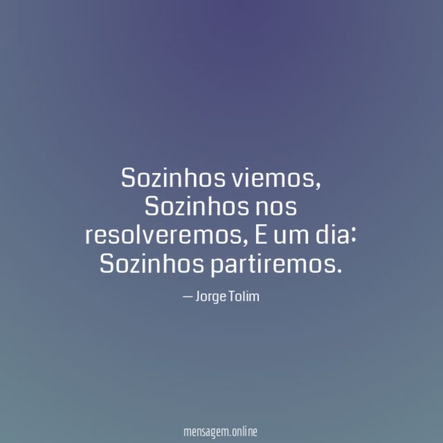 Sozinhos viemos