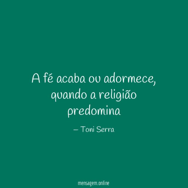 A fé acaba ou adormece