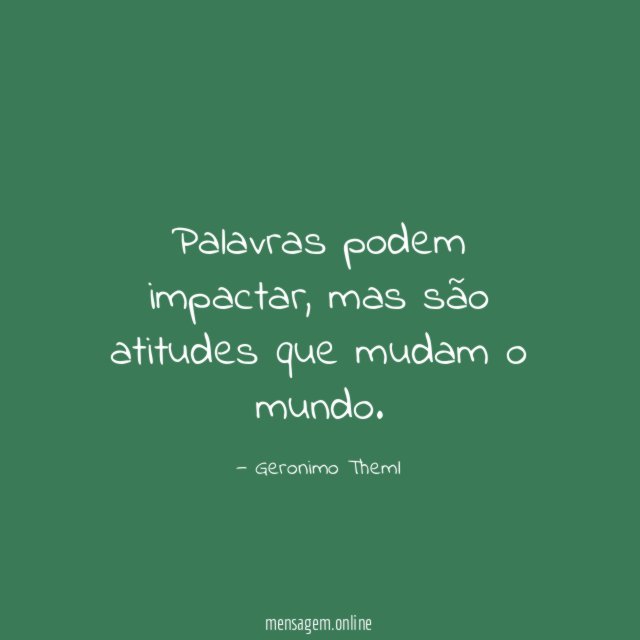 Palavras podem impactar