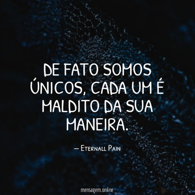 De fato somos únicos