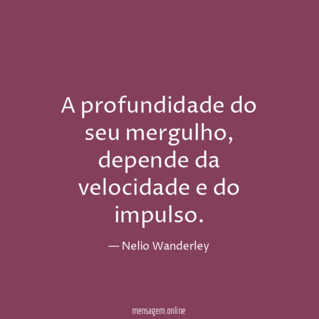 A profundidade do seu mergulho