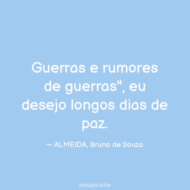 Guerras e rumores de guerras"