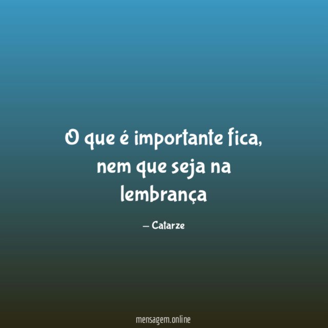 O que é importante fica