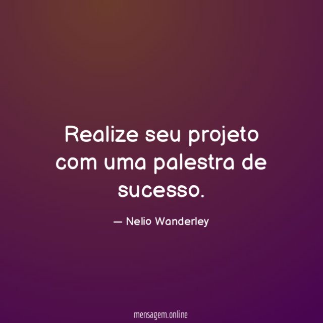 Realize seu projeto com uma palestra de sucesso