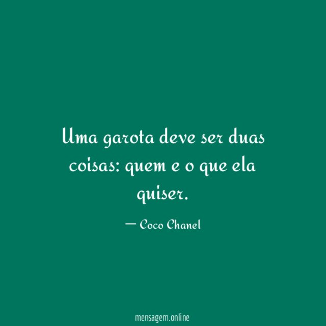 Uma garota deve ser duas coisas