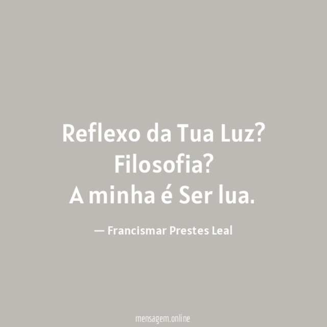 Reflexo da Tua Luz?