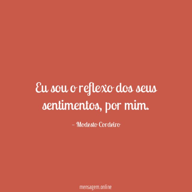 Eu sou o reflexo dos seus sentimentos