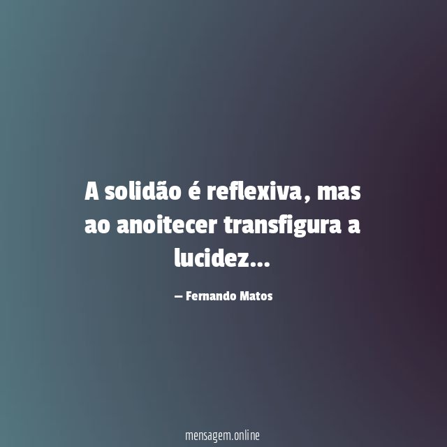 A solidão é reflexiva