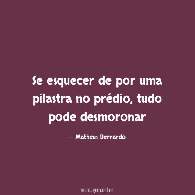 Se esquecer de por uma pilastra no prédio