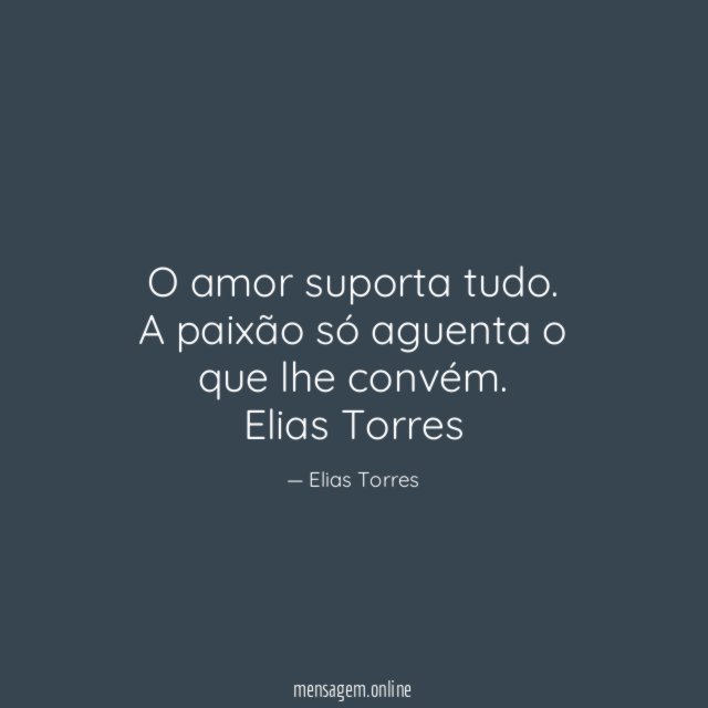O amor suporta tudo