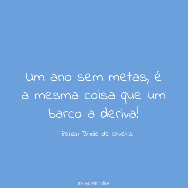 Um ano sem metas