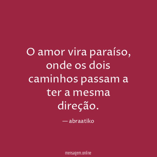 O amor vira paraíso