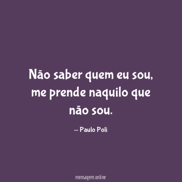 Não saber quem eu sou