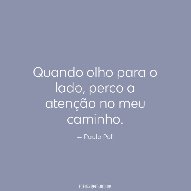 Quando olho para o lado