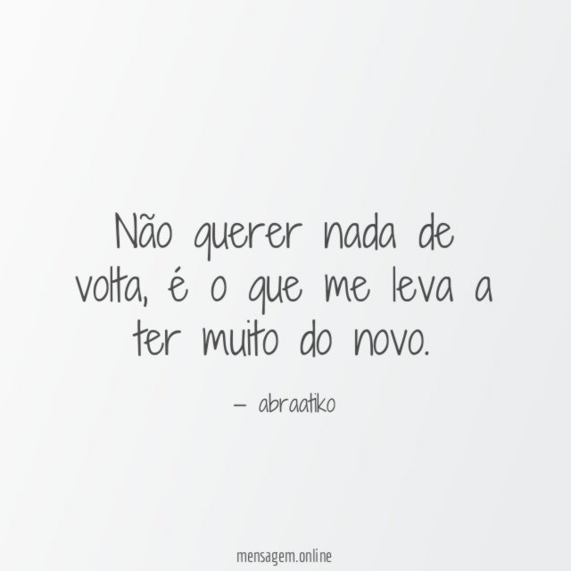 Não querer nada de volta