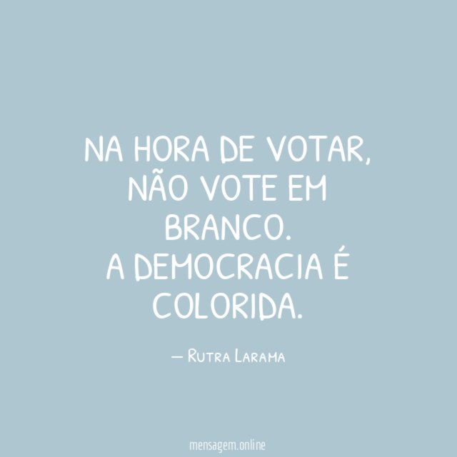 Na hora de votar