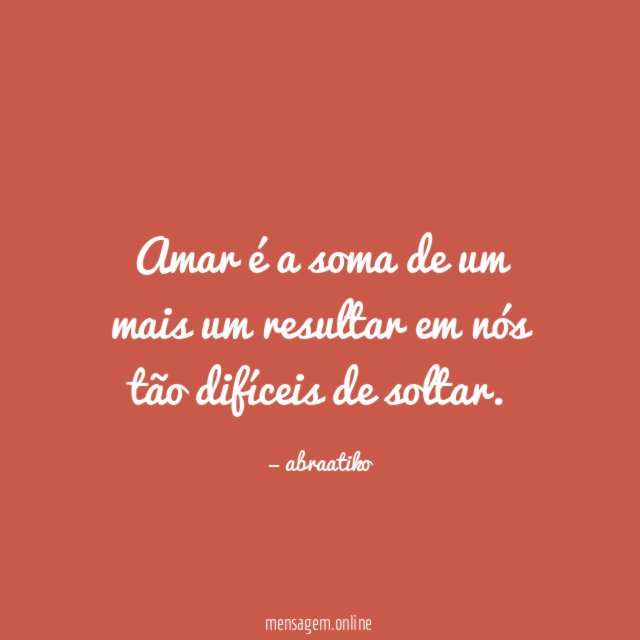 Amar é a soma de um mais um resultar em
