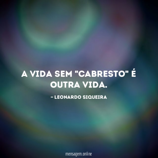 A vida sem "cabresto" é outra vida