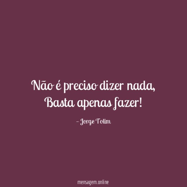 Não é preciso dizer nada