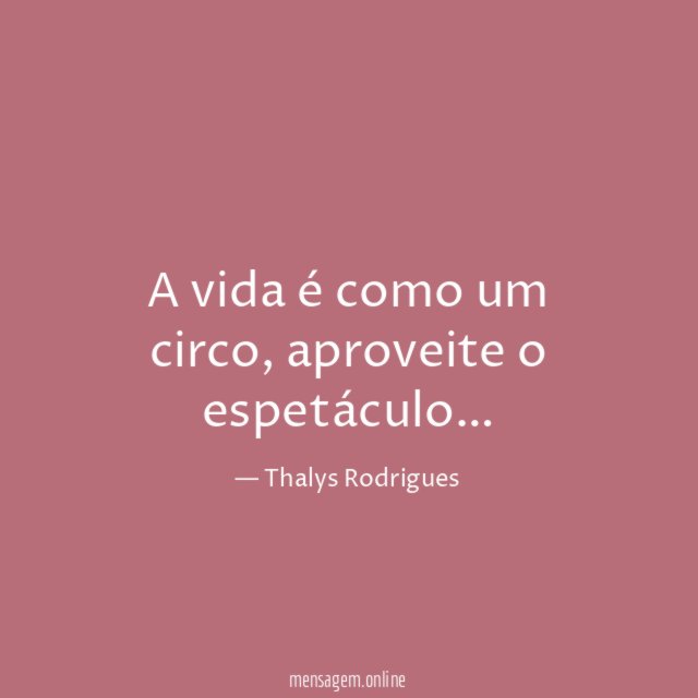 A vida é como um circo