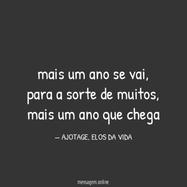 mais um ano se vai
