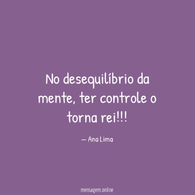 No desequilíbrio da mente