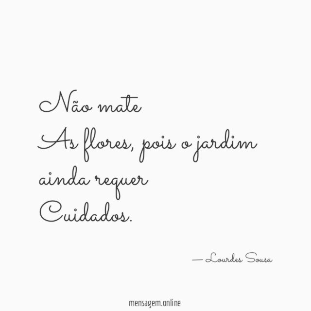 Não mate As flores