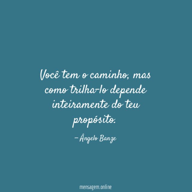 Você tem o caminho