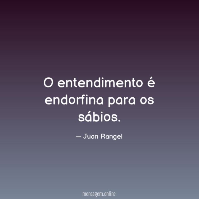 O entendimento é endorfina para os sábios
