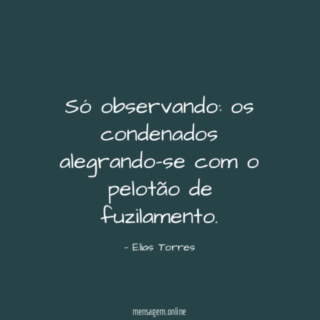 Só observando