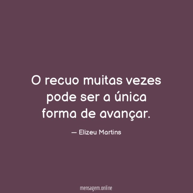 O recuo muitas vezes pode ser a única forma de avançar