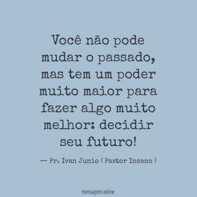 Você não pode mudar o passado