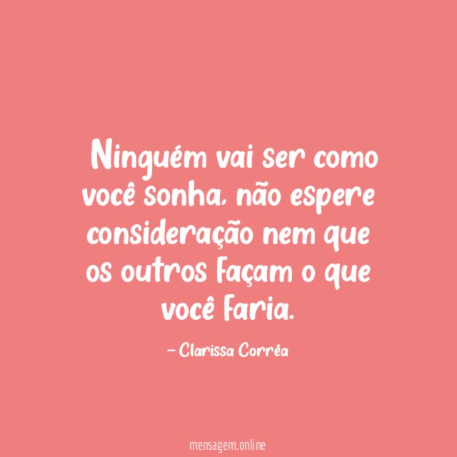 Ninguém vai ser como você sonha