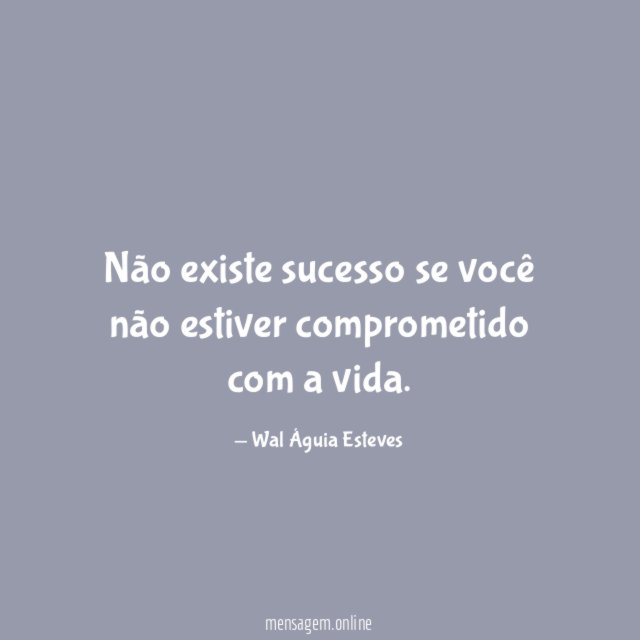Não existe sucesso se você não estiver comprometido