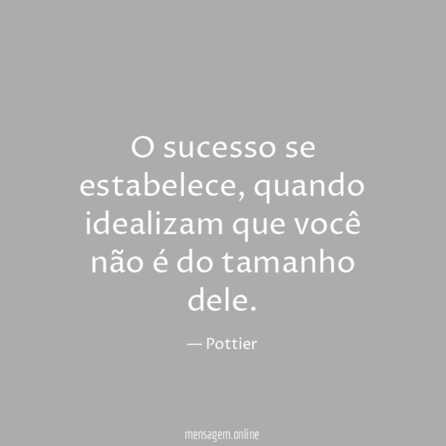 O sucesso se estabelece