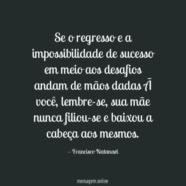 Se o regresso e a impossibilidade de sucesso