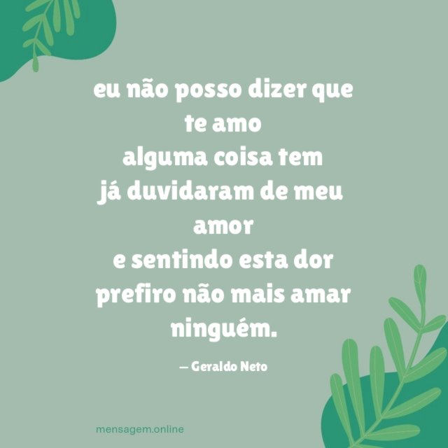 eu não posso dizer que te amo