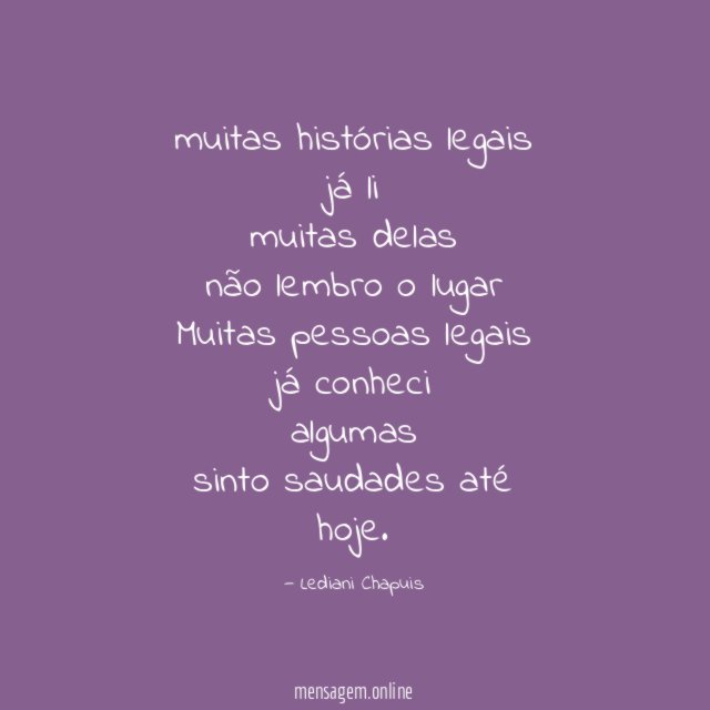 muitas histórias legais
já li