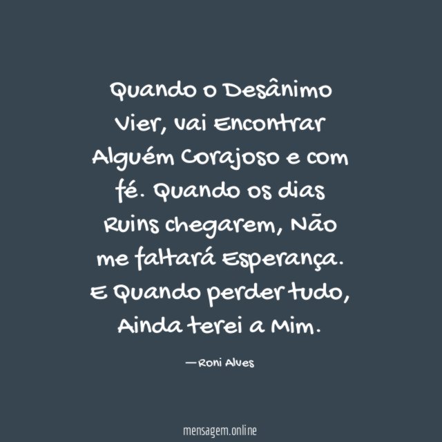 Quando o Desânimo Vier