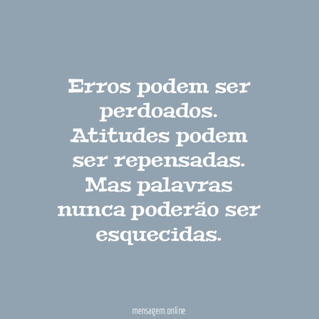 Erros podem ser perdoados