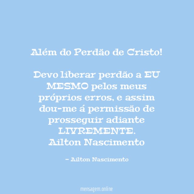 Além do Perdão de Cristo!