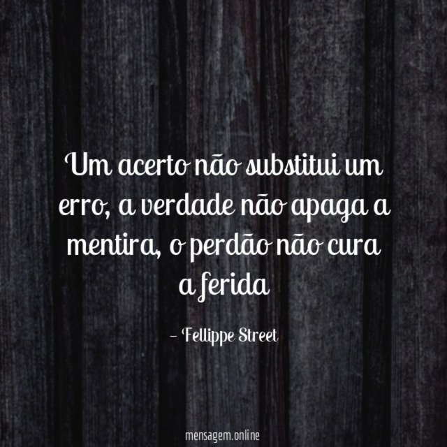 Um acerto não substitui um erro
