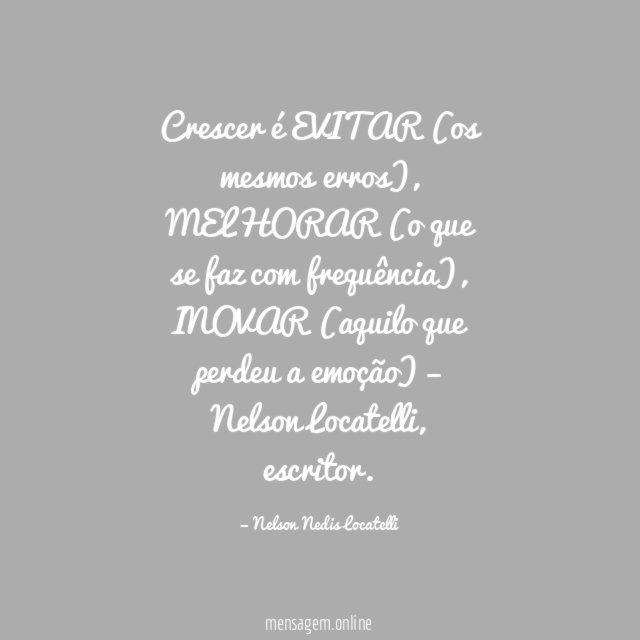 Crescer é EVITAR (os mesmos erros)