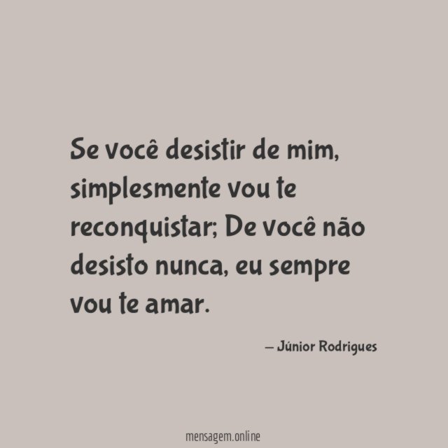 Se você desistir de mim