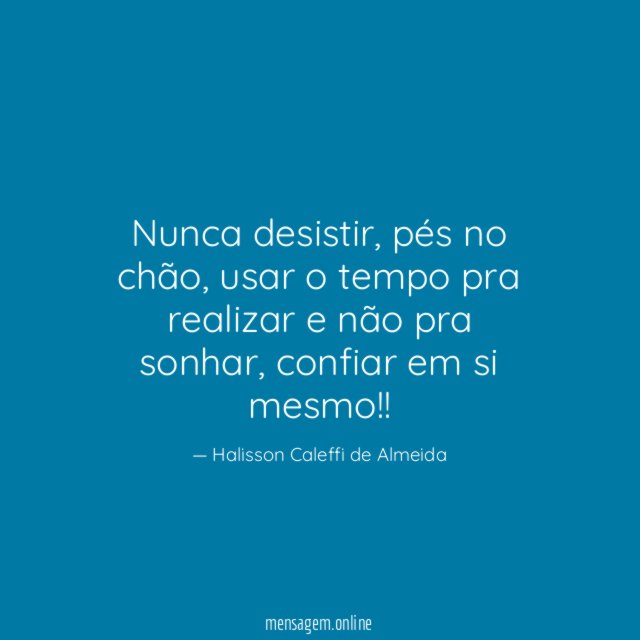 Nunca desistir