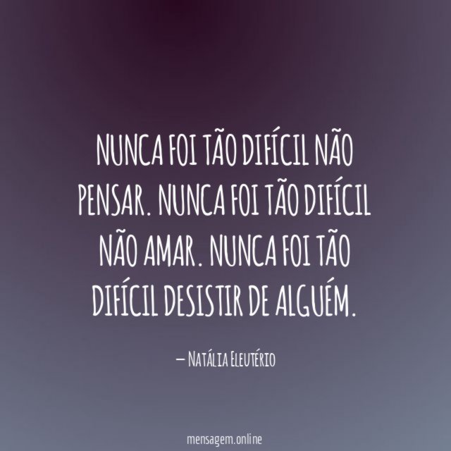 Nunca foi tão difícil não pensar