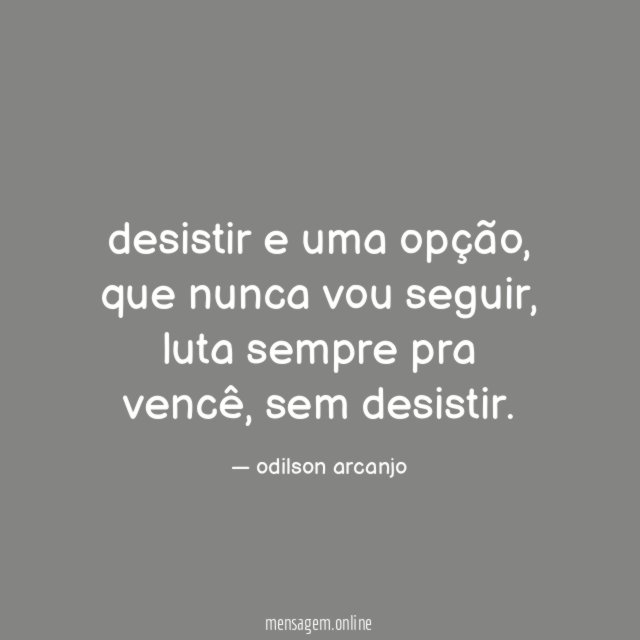 desistir e uma opção