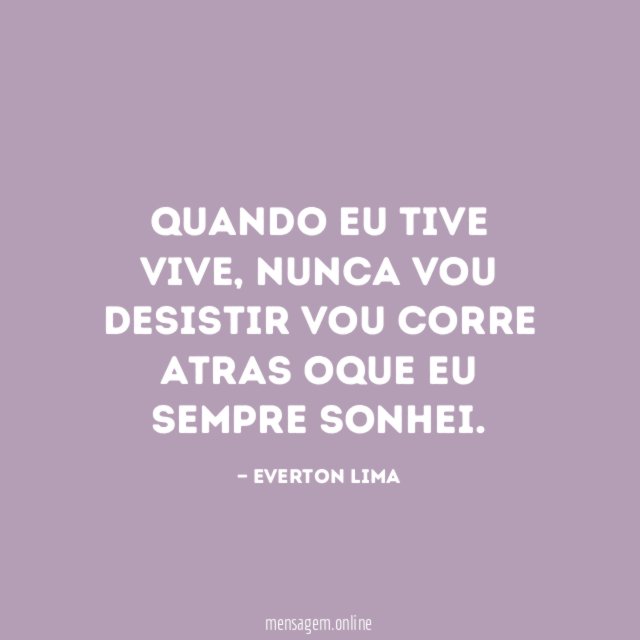 quando eu tive vive