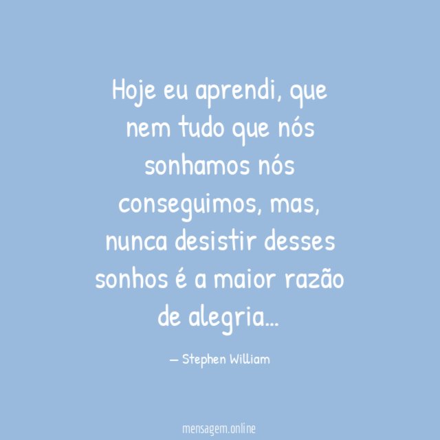 Hoje eu aprendi
