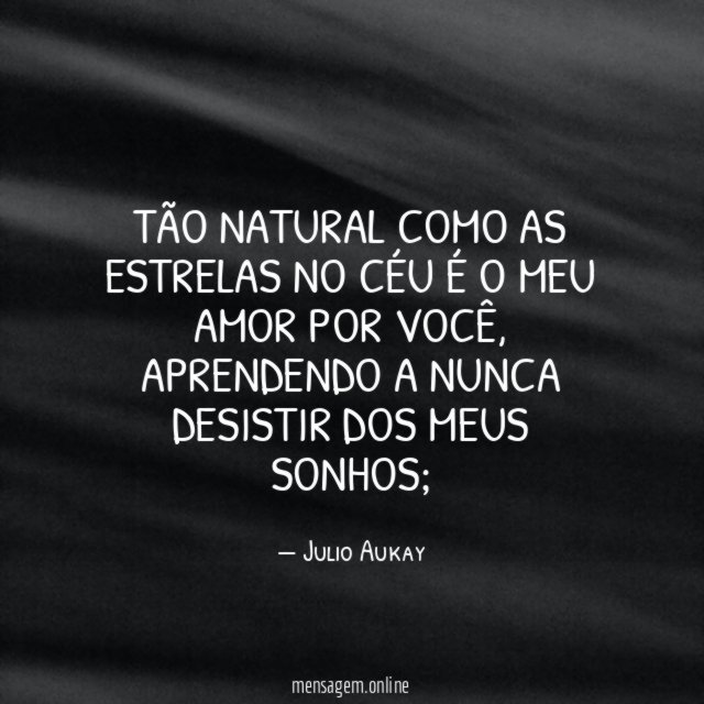 Tão natural como as estrelas no céu é